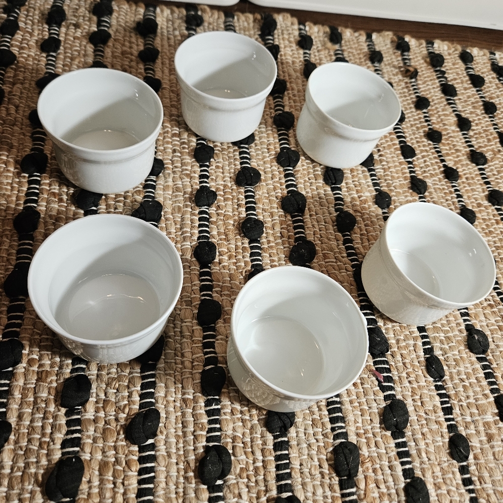 Richard Ginori white teacups, set of 6, plates not included